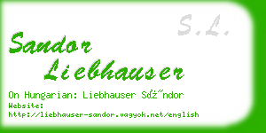 sandor liebhauser business card